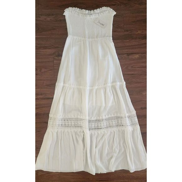 NWT Womens Size Small Simplee Maxi White Dress/Swimsuit Cover-up - Picture 1 of 7